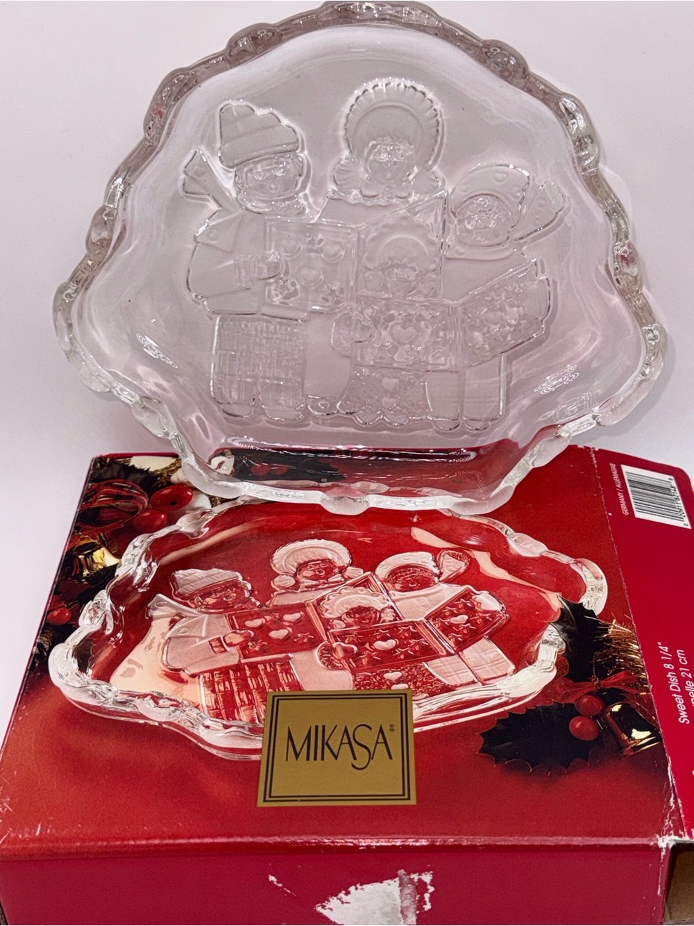 Mikasa Clear Glass Carolers Decorative Serving Plate